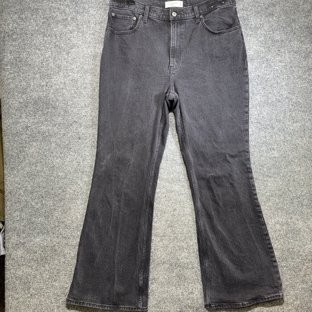 Abercrombie & Fitch The Vintage Flare Jeans Womens 14R Black High Rise Stretch